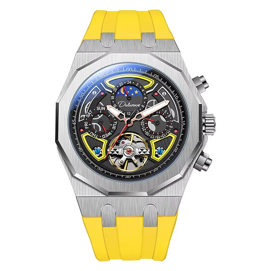 Men Fashion Sport Rubber Strap Waterproof Automatic Mechanical Wrist Watch